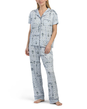 2pc Floral Boxy Notch Collar Pajama Set | TJ Maxx