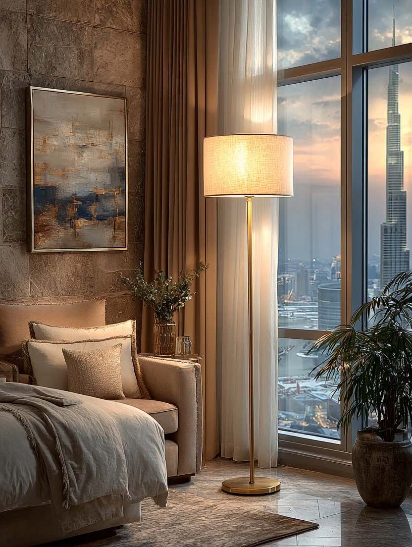 Start with lighting. In high-rise living, your indoor lighting decides how your outdoor view looks — and the clear winner is always floor lamps. Place them in the bedroom, the living room, anywhere you have those sweeping windows. Soft, warm floor-lamp lighting instantly enhances the city skyline and gives you that gorgeous, elevated view from the top. And if you don’t believe it, turn on your harsh overhead lights and watch how quickly the magic disappears. This is the floor lamp that transforms everything.

#floorlampdecor #highrisedesign #softlightingonly #cityviewliving #luxurybedroomstyle #elegantanddriven 

 #LTKHome
