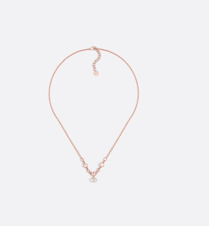 Clair D Lune Necklace Pink-Finish Metal and Pink CrystalsReference: N1958WOMCY_D12P | Dior Couture