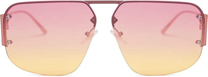 SOJOS Trendy Aviator Sunglasses Mens Womens Retro Metal Rimless Frame Shades Lentes De Sol Para M... | Amazon (US)