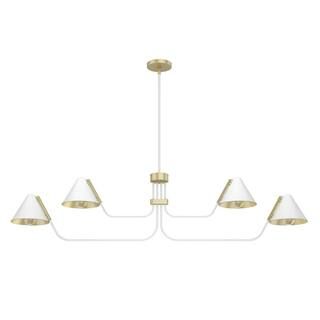 Grove Isle 4-Lights Matte White Chandelier with Metal Shades | The Home Depot