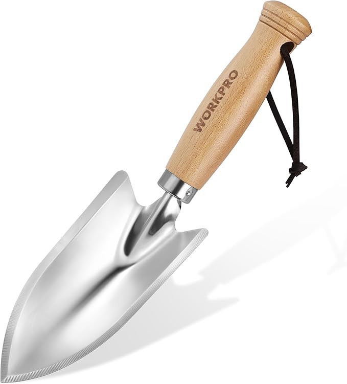WORKPRO 11" Garden Hand Trowel, Heavy Duty Polished Stainless Steel Garden Shovels with Wood Hand... | Amazon (US)