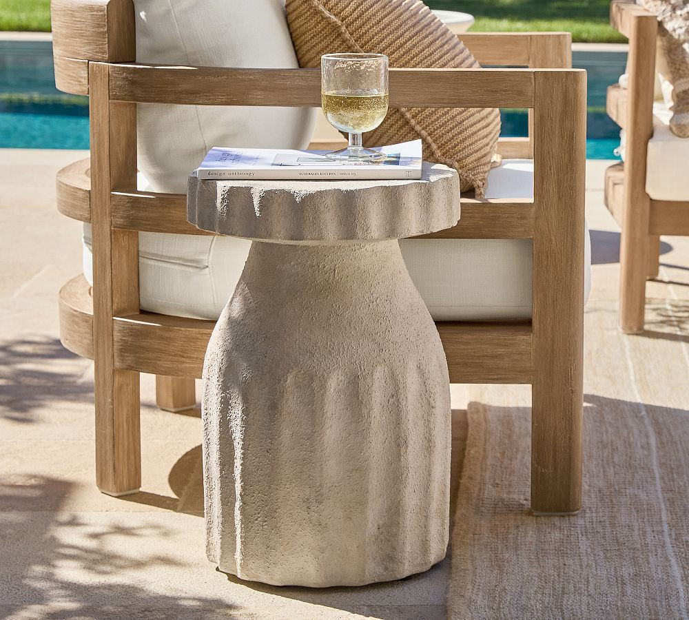Salina Terracotta Round Outdoor Accent Table (13") | Pottery Barn (US)