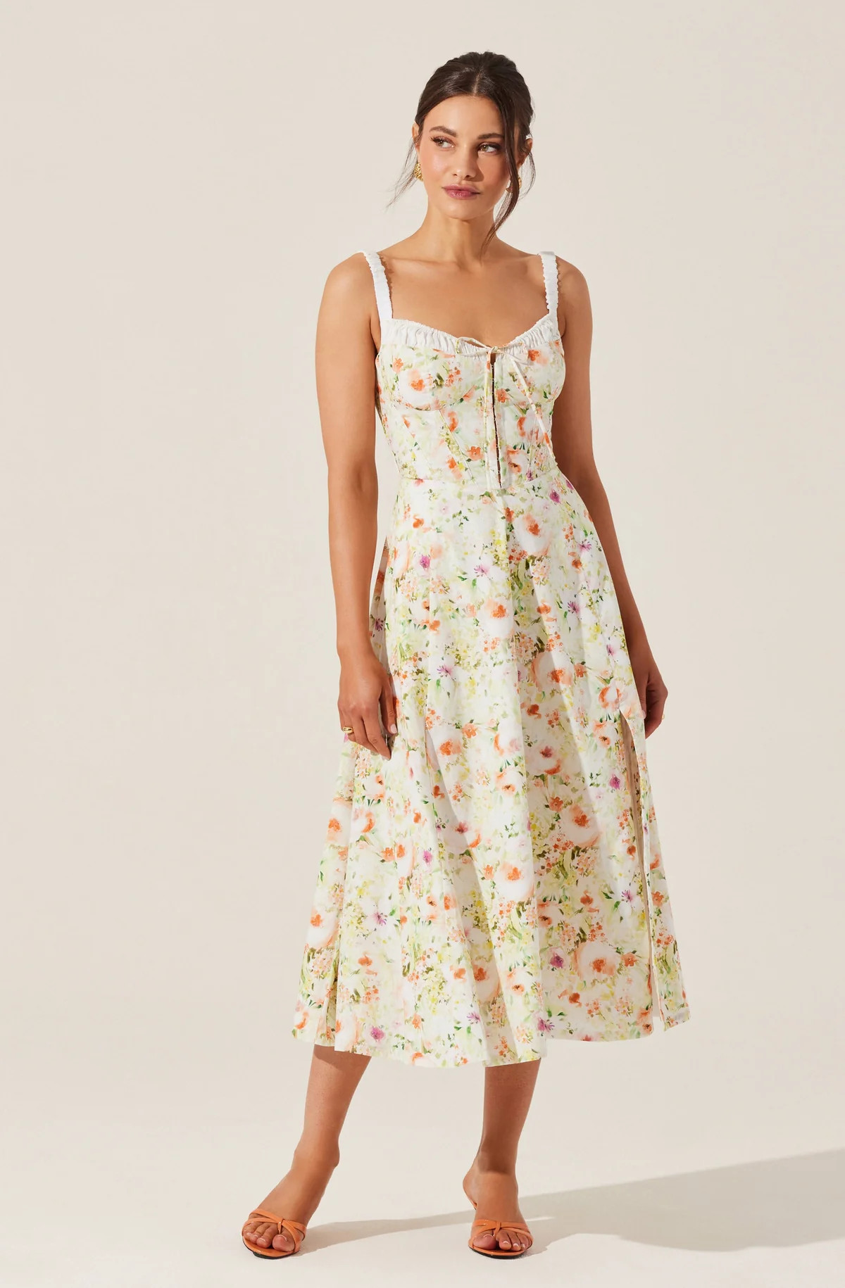 Julietta Floral Corset Midi Dress | ASTR The Label (US)