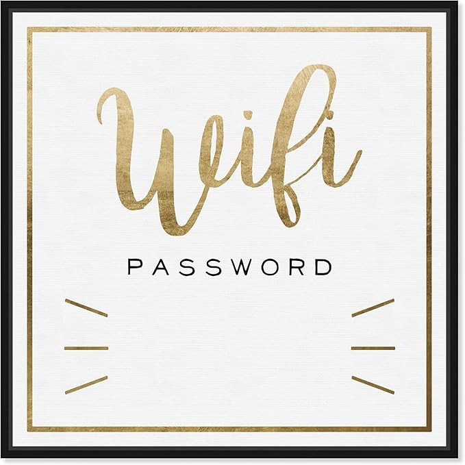 The Oliver Gal Artist Co. Typography Wall Art Canvas Prints Quotes and Sayings WiFi Gold Square H... | Amazon (US)