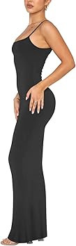 REORIA Women's Basic Sexy Lounge Slip Long Dress Elegant Sleeveless Backless Ribbed Bodycon Maxi ... | Amazon (US)