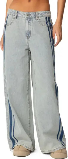 EDIKTED Side Stripe Wide Leg Jeans | Nordstrom | Nordstrom