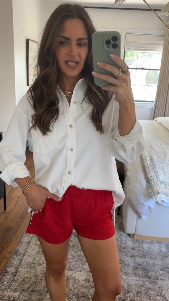 TRY ON HAUL ✨ my latest summer order from @Aritzia 
White Denim Button Down - 
Red Shorts -

#LTKootd #LTKgrwm