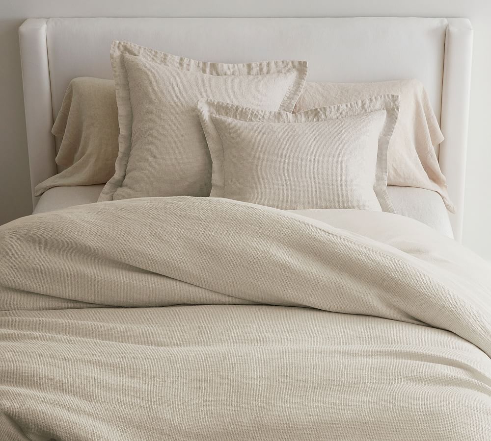 European Flax Linen Waffle Duvet Cover & Shams | Pottery Barn (US)