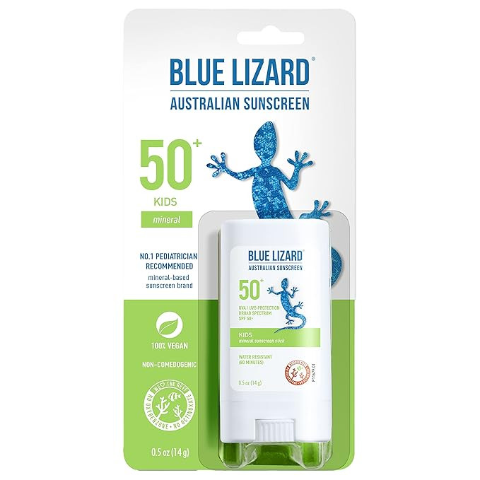 BLUE LIZARD Mineral Sunscreen Stick with Zinc Oxide SPF 50+ Water Resistant UVA/UVB Protection Ea... | Amazon (US)