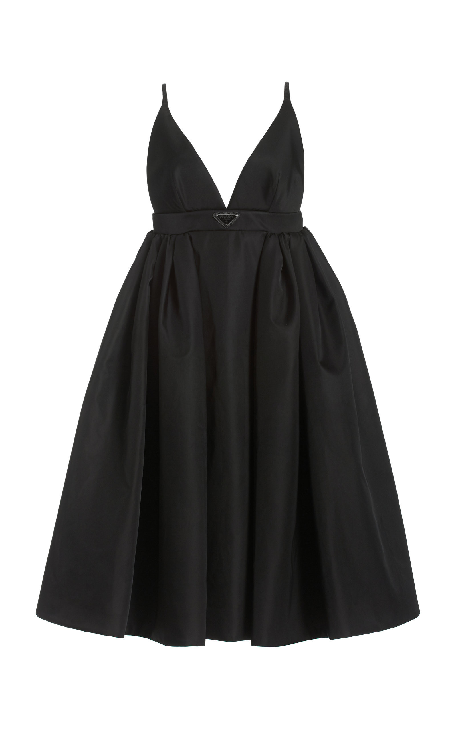 Prada - Logo-Detailed Nylon Gabardine Midi Dress - Black - IT 40 - Moda Operandi | Moda Operandi (Global)