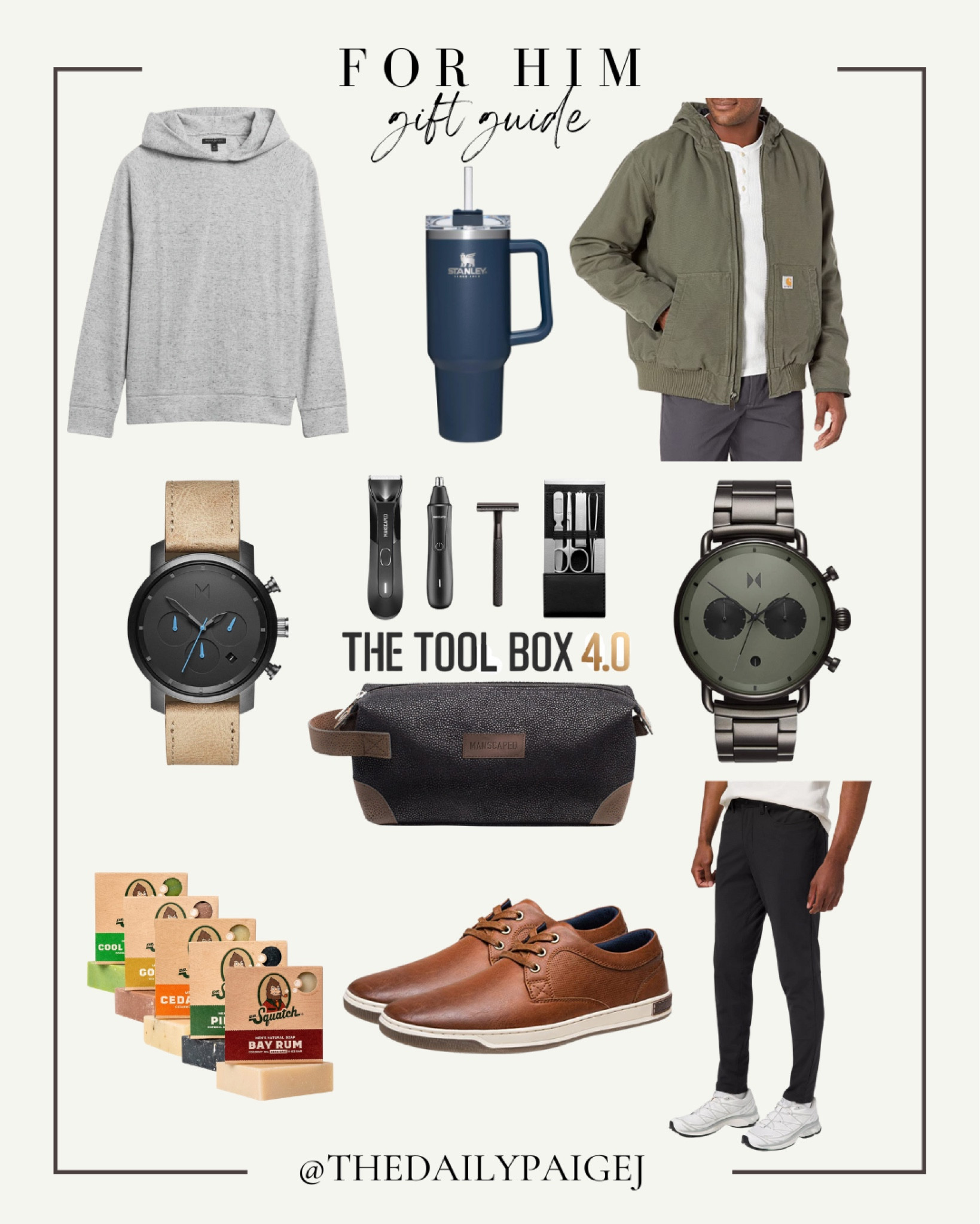 For the guy in your life that’s hard to shop for, some perfect gifts are the man’s caper and if he already has or of those, a watch from MVMT is always perfect! Don’t forget your basics like coats, sweatshirts and athletic pants! 

#LTKGiftGuide #LTKHoliday #LTKmens