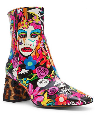 Women's Randel Pointed Toe Sequin-Embellished Block Heel Booties | Macy's