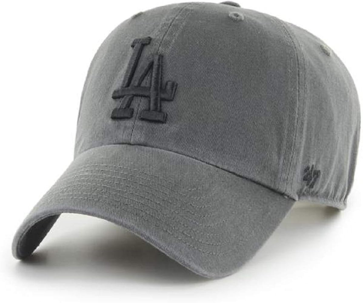 '47 MLB Dark Gray Clean Up Adjustable Hat, Adult One Size Fits All (Los Angeles Dodgers Charcoal) | Amazon (US)