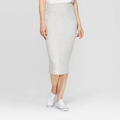 Women's Mid-Rise Rib Knit Sweater Skirt - A New Day™ | Target