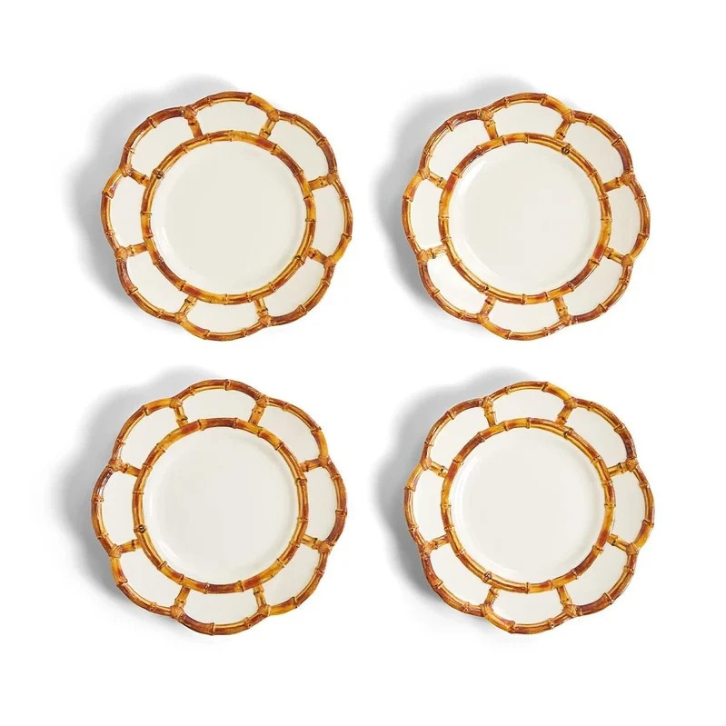 Bamboo Melamine Salad Plates (Set of 4) | Sea Marie Designs