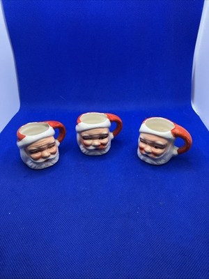 Vintage Mini Santa Face Mugs Set Of 3 | eBay US