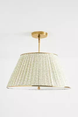 Lee Brass 24" Ruched Printed Semi-Flush Mount Pendant Light | Anthropologie (US)
