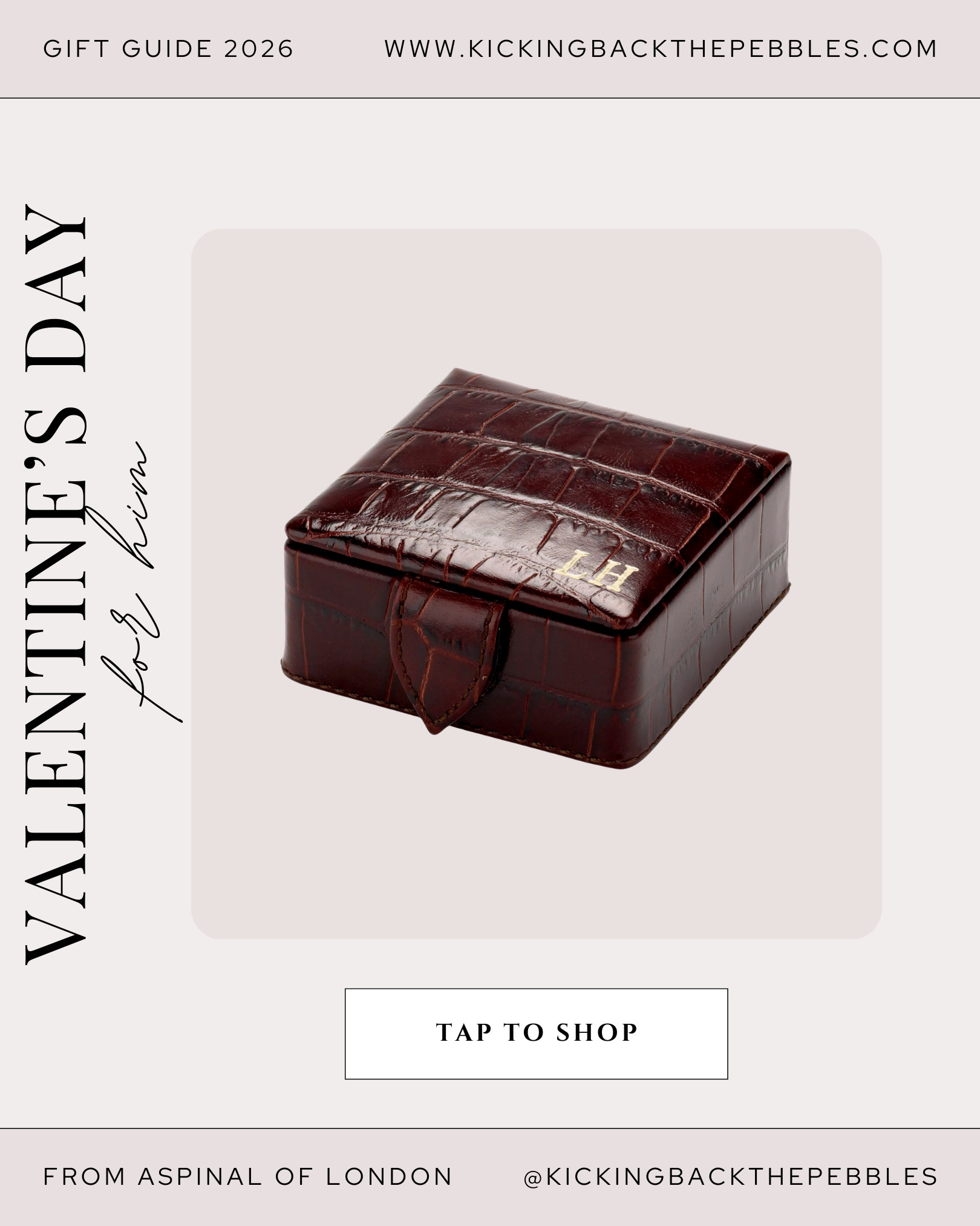 A luxury Valentine’s gift idea for men who appreciate fine craftsmanship, timeless accessories, and considered details. This leather stud box is designed to store cufflinks, watches, or small valuables, making it a refined gift for everyday use or travel.

An elegant Valentine’s Day 2026 gift for husbands, partners, or anyone drawn to classic British design and heirloom-quality leather goods.

Item linked and ready to shop!

#ValentinesDayGift #GiftsForHim #AspinalOfLondon #LTKGiftGuide #LTKFinds #LuxuryGifts 

 #LTKSeasonal #LTKHome #LTKMens