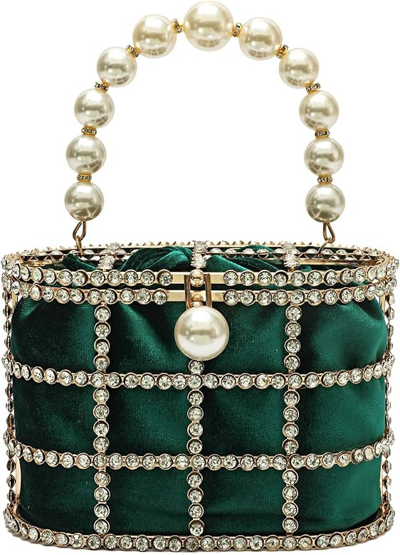 Evening Handbag Women Clutch Purses with Pearl Diamonds for Wedding Prom Birthday Party Dinner Ac... | Amazon (US)