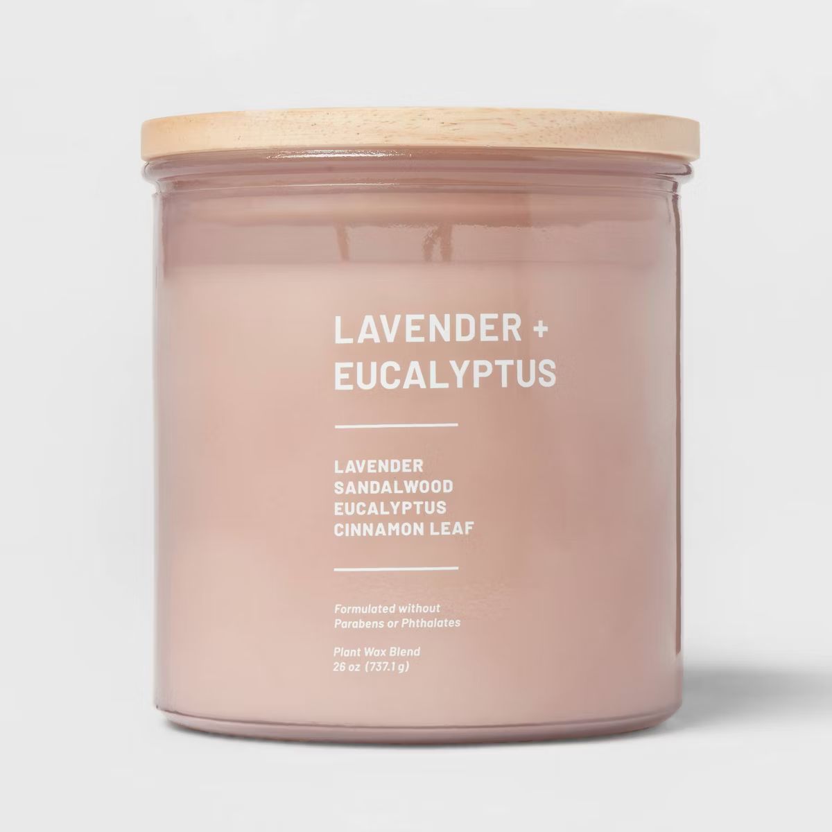 Tinted Glass Lavender + Eucalyptus Jar Candle Light Pink - Threshold™ | Target