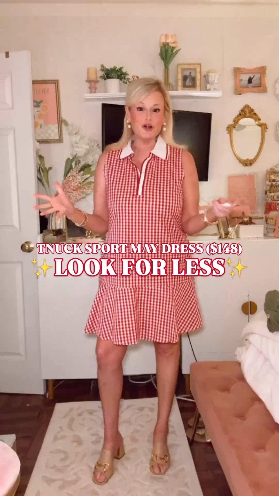 Tuckernuck May dress look for less, red gingham polo dress, TNuck Sport inspired dress

This red gingham polo dress is giving Tuckernuck May dress energy for way less. ❤️

The $148 Tuckernuck May dress has that sporty preppy summer look women love: gingham, crisp collar, polo placket, easy mini length, and a playful ruffle hem. This Amazon lookalike gives the same TNuck Sport feel in a red gingham version that is perfect for summer.

I’m in a medium. The fit is easy, the silhouette is flattering, and the whole dress has that classic Americana look that works from Memorial Day through Fourth of July and straight into late summer.

This is the dress for lake weekends, beach town mornings, coffee runs, casual dinners, school pickup, golf club lunches, tennis club days, vacation errands, summer cookouts, fireworks, and everyday preppy outfits. 

The red gingham makes it feel cheerful and seasonal. The white collar keeps it polished. The ruffle hem gives it that cute sporty-preppy finish. It is the kind of Amazon dress find that looks much more expensive than it is.

If you’re searching for Tuckernuck May dress look for less, Tuckernuck inspired dress, TNuck Sport look for less, red gingham dress, gingham polo dress, red gingham mini dress, preppy summer dress, sporty preppy dress, Americana dress, Memorial Day outfit, Fourth of July outfit, patriotic outfit women, golf dress, tennis dress, country club outfit, lake weekend outfit, vacation dress women, Amazon dress find, Amazon fashion finds, or designer look for less, this one is such a good summer find.

#LTKFindsUnder50 #TuckernuckStyle #TNuckSport #LookForLess #AmazonFashionFinds #PreppyStyle #AmericanaStyle #MemorialDayOutfit #FourthOfJulyOutfit #GinghamDress #GolfOutfit #TennisOutfit

#LTKSeasonal #LTKActive #LTKTravel