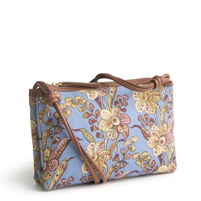 Vera Bradley Women's Oxford Canvas Foxbury Crossbody Bag Begonia Fields | Target