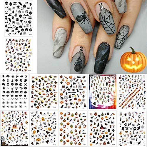 1500+ Patterns Halloween Nail Art Stickers Decals, Kalolary DIY Self-Adhesive Nail Art Tips Stenc... | Amazon (US)