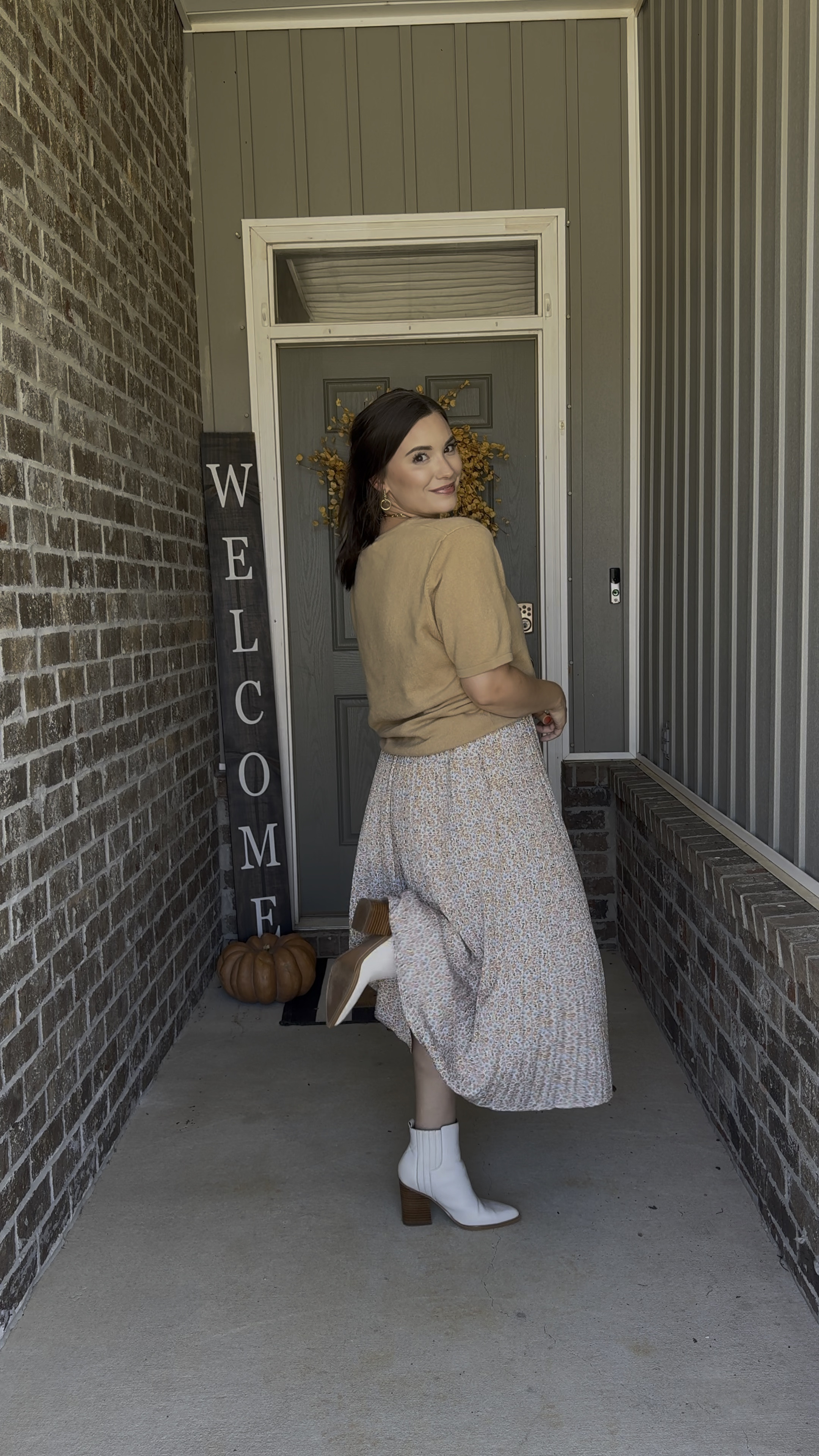 Sunday morning church outfit for early fall - I paired this amazon skirt with white boots from Nordstrom! 

#LTKVideo #LTKFindsUnder100 #LTKSeasonal