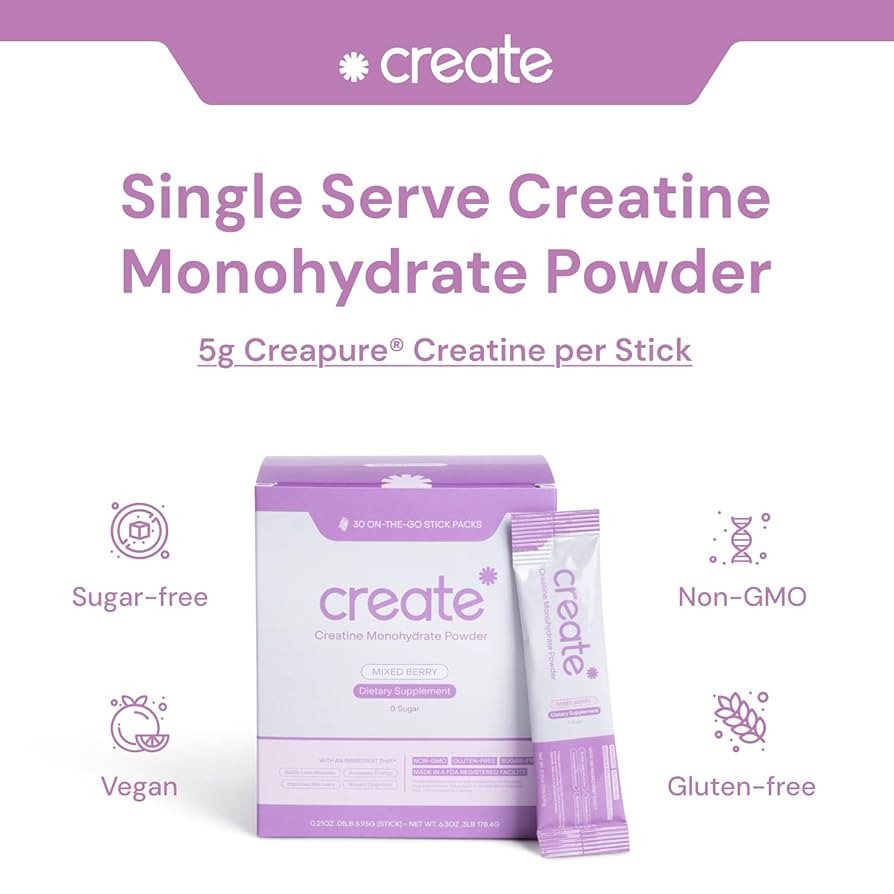 Create Single Serve Creatine Monohydrate Powder – 5g Creapure Creatine | Redefining Strength, E... | Amazon (US)