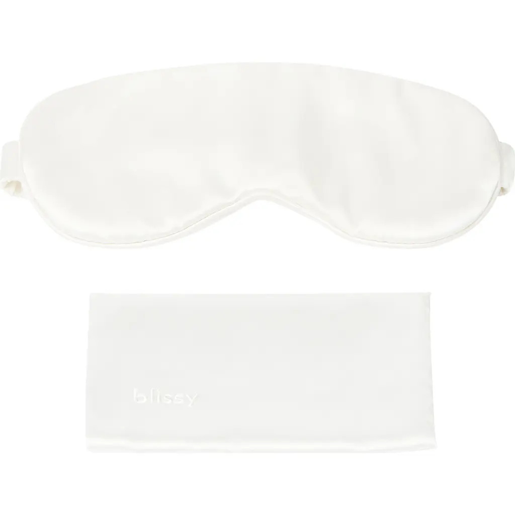 BLISSY Silk Sleep Mask in White at Nordstrom | Nordstrom