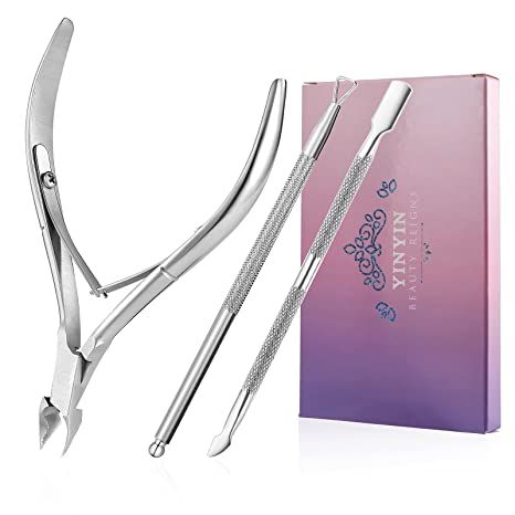 Cuticle Trimmer with Cuticle Pusher -YINYIN Cuticle Remover Cuticle Nippers Professional Stainles... | Amazon (US)