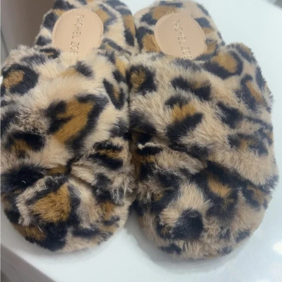 Rachel Zoe Leopard Print Fuzzy Slippers | Poshmark
