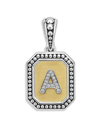 LAGOS Signature Caviar Sterling Silver & 18K Yellow Gold Octagon Diamond A Initial Charm, 0.05 tc... | Bloomingdale's (US)