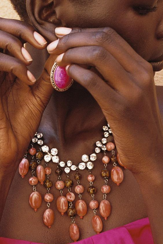 WATERFALL JEWEL STONE NECKLACE | Zara US