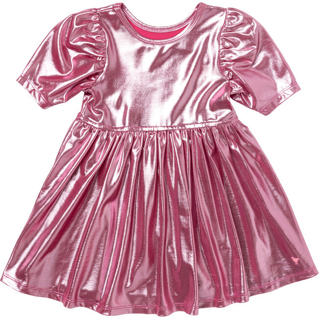 Girls Lame Laurie Dress, Pink | Maisonette