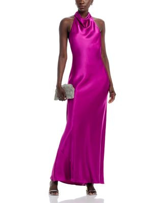 Charmeuse Halter Neck Long Dress - Exclusive | Bloomingdale's (US)