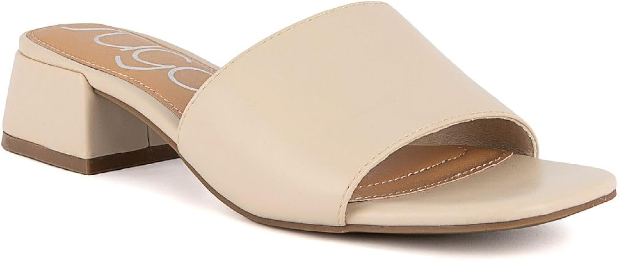 Sugar Women's Slip-On Block Heel Sandals – Square Toe Dress Mules with Low Heel – Comfortable... | Amazon (US)