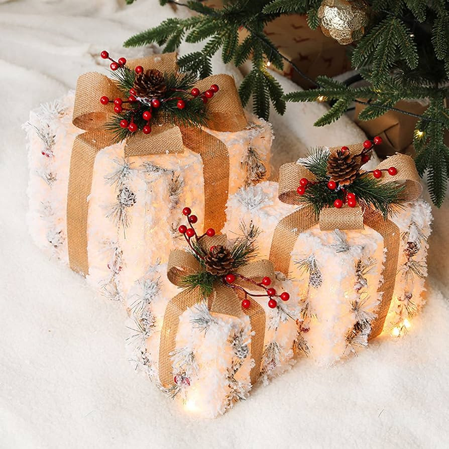 Christmas Decorations Gifts Box, Light Creative Christmas Tree Ornaments, Beautiful Scene Decorat... | Amazon (US)