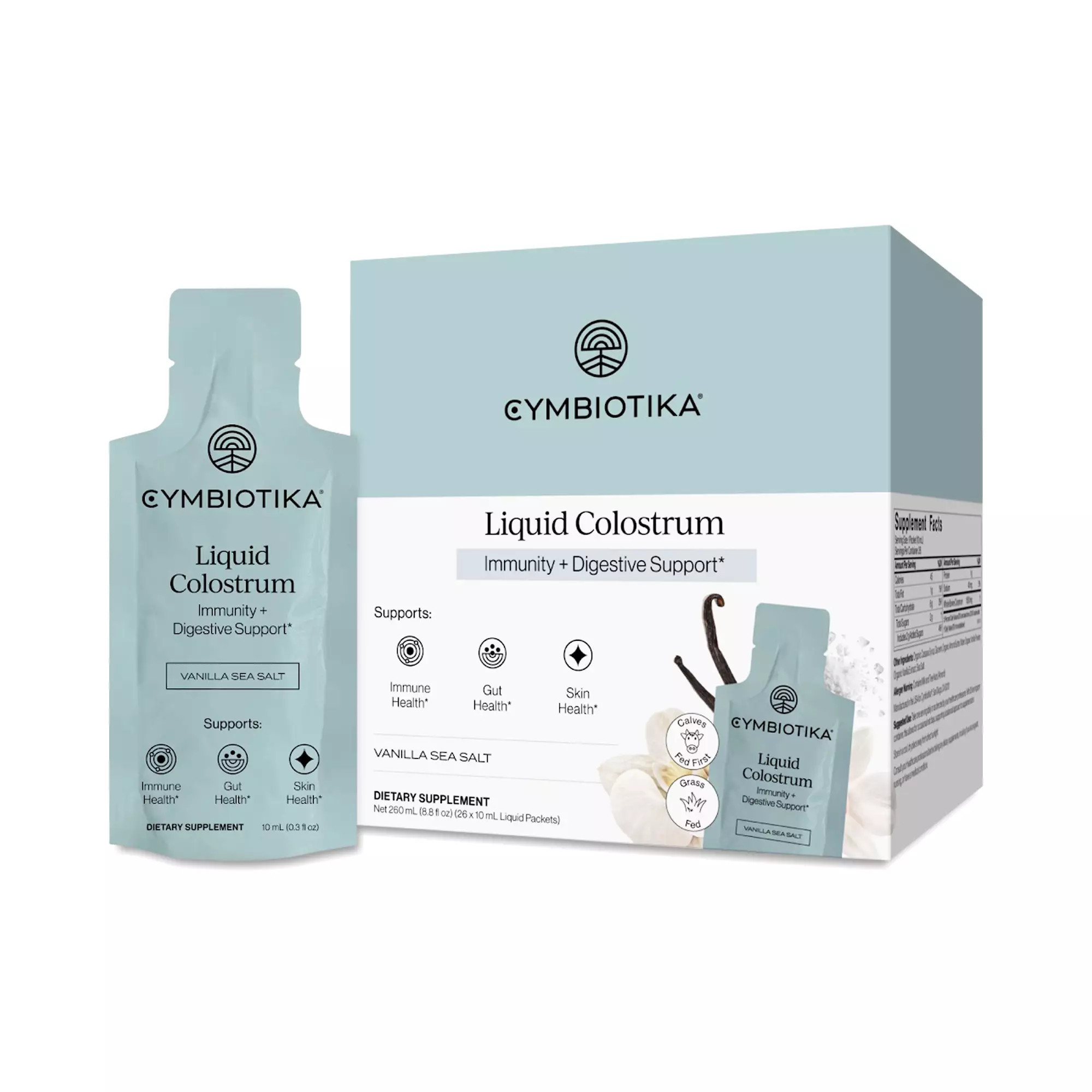Cymbiotika Liquid Colostrum, Vanilla Sea Salt 26 packets (0.3 fl oz each) | Thrive Market