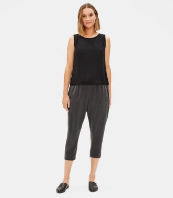 Sandwashed Silk Charmeuse Slouchy Cropped Pant | Eileen Fisher