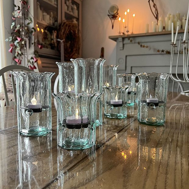 Recycled Glass Votive Holder Set of 3 | Antique Farm House