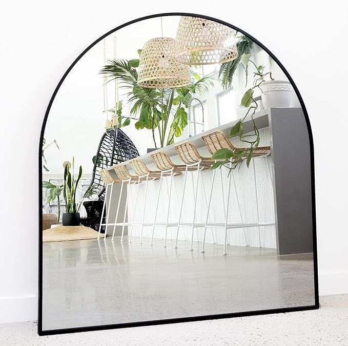 Arched Mirror, 33" x 31" Inches - Black Arch Mirror Decor for Wall - Perfect for Entryway Mirror,... | Amazon (US)