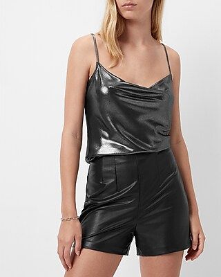 Super High Waisted Faux Leather Shorts | Express