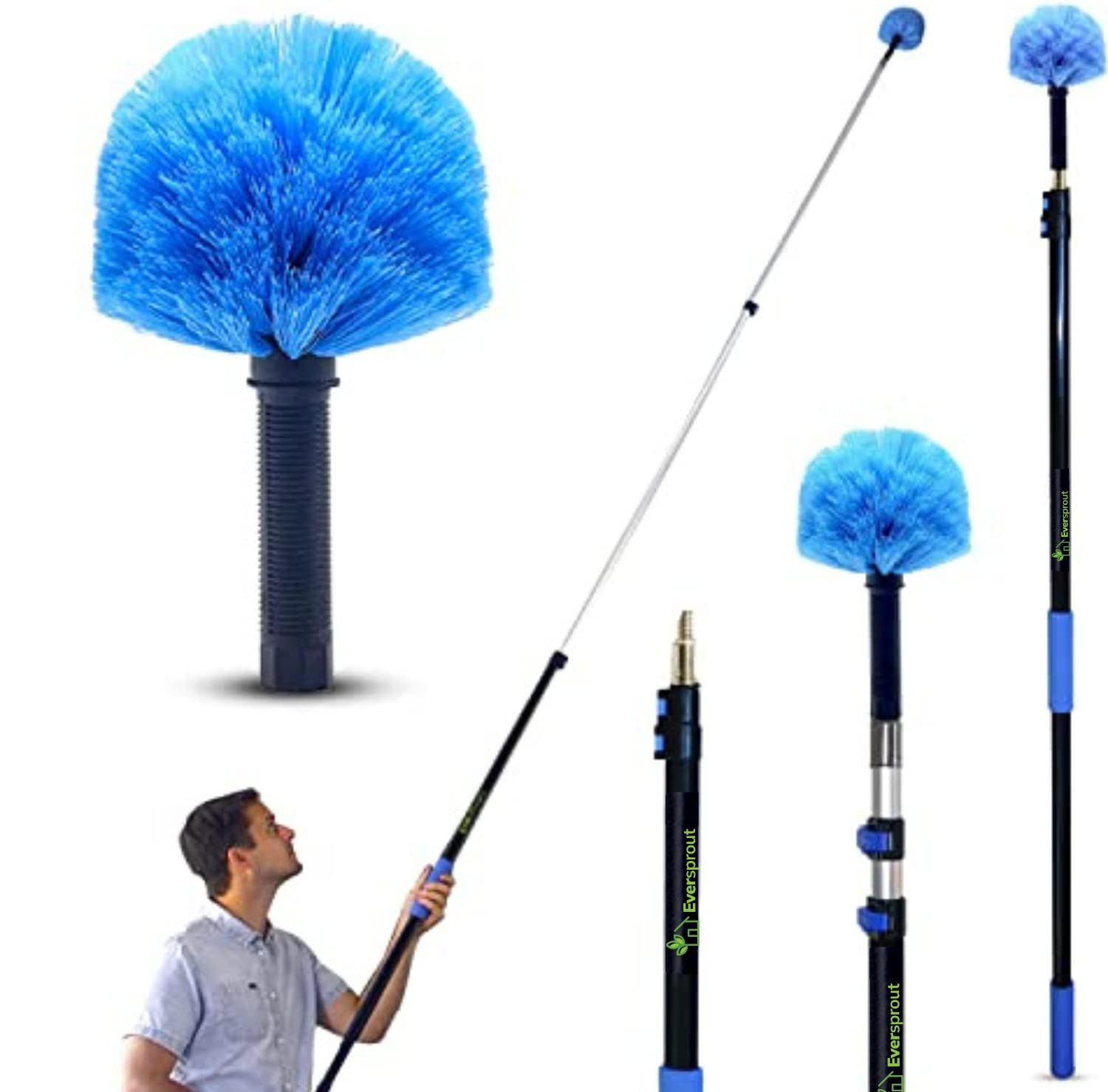 EVERSPROUT 20 Feet High Reach Duster Kit with 5-12 Ft Extension Pole, Cobweb Duster with Telescop... | Amazon (US)
