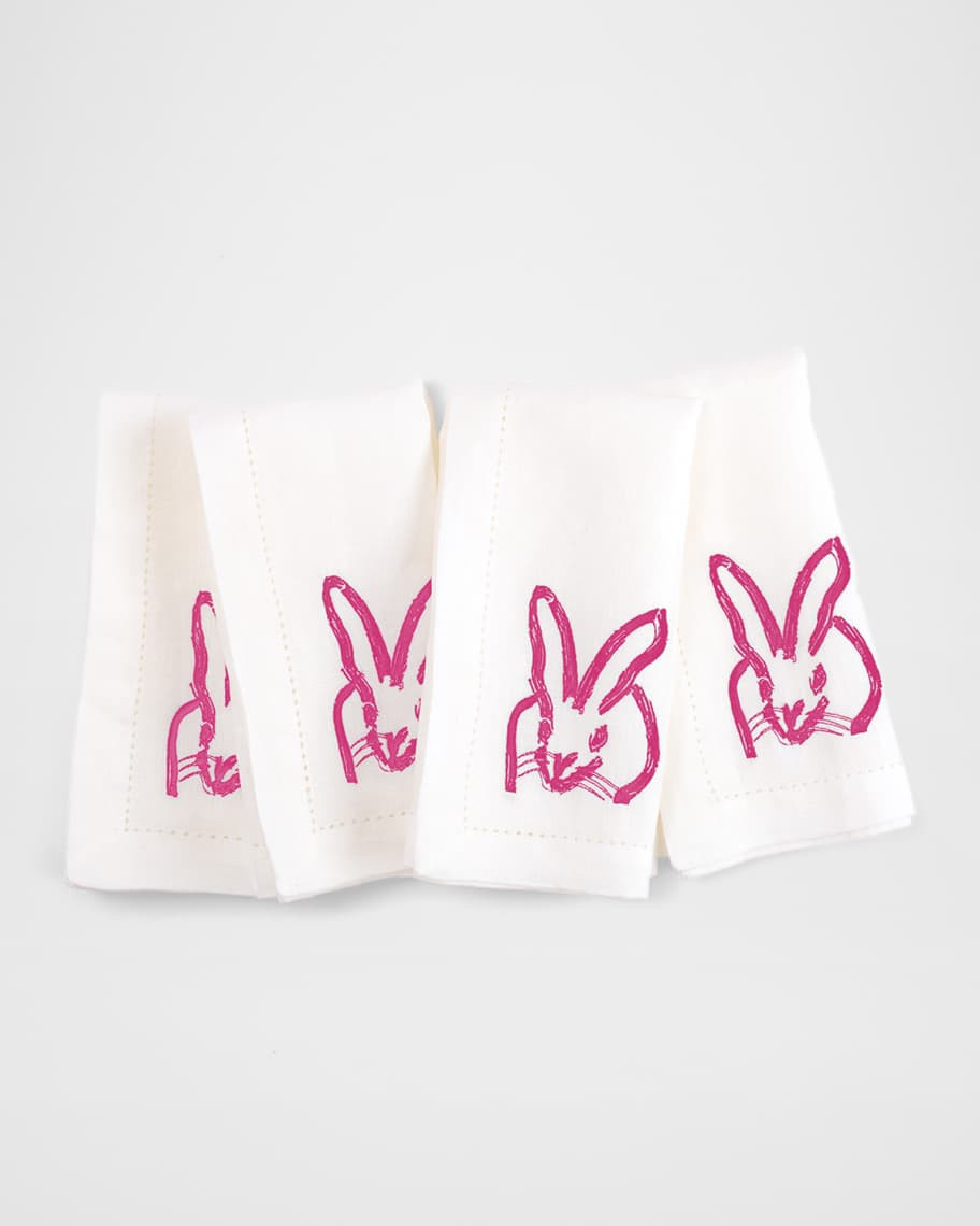 Hunt Slonem Painted Bunny Embroidered Dinner Napkin | Horchow