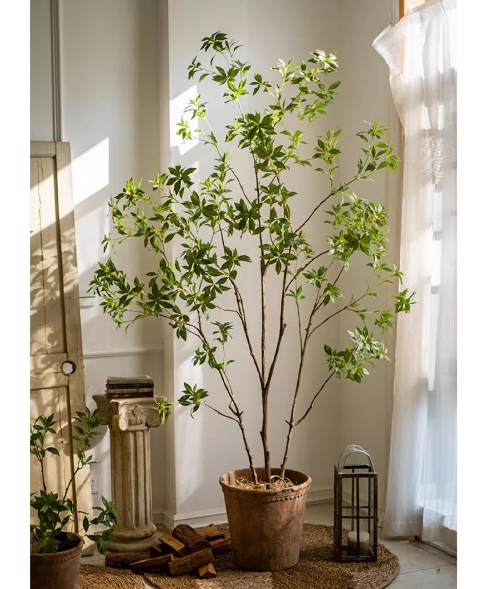 Stella Trek Small Leaf Bell Bionic Green Plant Mazu Wood Interior Decoration | Wayfair | Wayfair North America