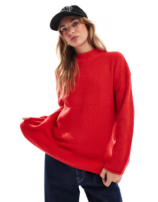 Brave Soul knitted high neck jumper in red | ASOS | ASOS (Global)