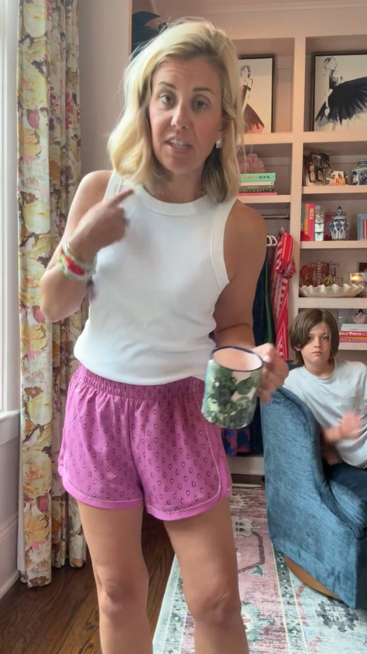 Shorts 30% off!! Now these shorts are a keeper! 
Tank - medium petite (size up) 
Shorts - small
Sneaker - 8 tts 

*code Catherine20 at Allie + Bess

#LTKdayinmylife #LTKootd #LTKmomlife