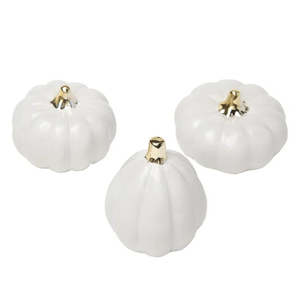 Ceramic Pumpkins Set Of 3 | Wayfair North America
